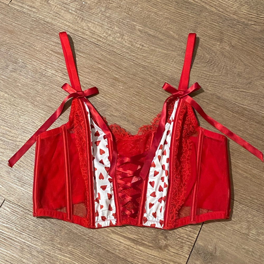 VS DREAM ANGELS Unlined Lace-Up Heart Corset Top
